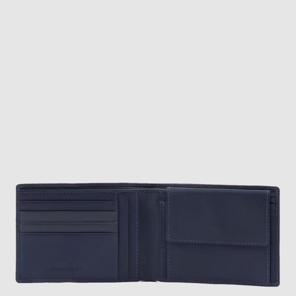 Portafoglio Piquadro Uomo Con Porta Monete In Pelle Finn Blu su linait