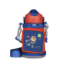 Set Borraccia 350ml Con Portaborraccia SJ Fantasy Boy Space Lion su linait