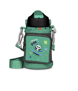 Set Borraccia 350ml Con Portaborraccia SJ Fantasy Boy Space Panda su linait