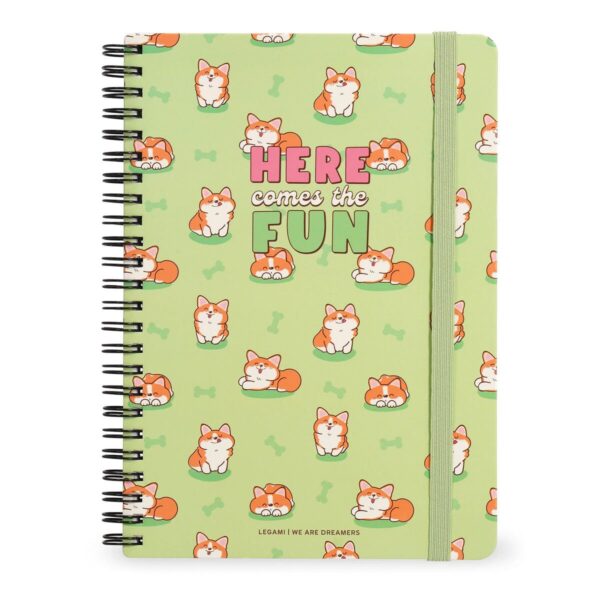 Quaderno Spiralato Formato A4 1 Rigo To Be Defined Green Corgi su linait