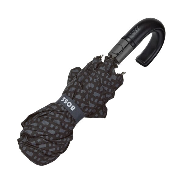 Ombrello Tascabile Hugo Boss Monogramme Grigio Scuro su linait