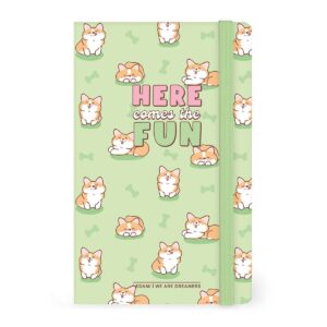 Taccuino a Righe Medium Photo Notebook Medio Green Corgi su linait