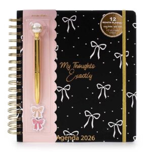 Agenda Settimanale Spiralata Posh & Pop 2026 12 Mesi  con Penna Abbinata Nera 21x23.5 cm su linait