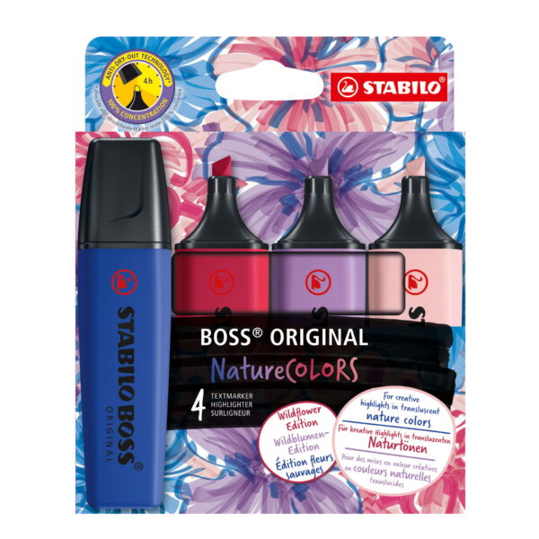 Evidenziatore Stabilo Boss NatureColors Wildflowers Astuccio 4 colori su linait
