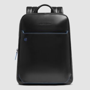Zaino Piquadro Uomo Porta Computer 14 In Pelle Blue Square Nero su linait