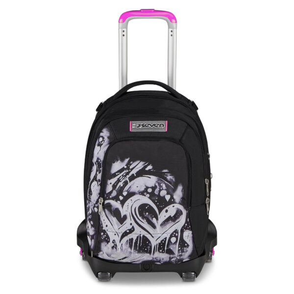 Trolley Scuola con Carrello Sganciabile Seven 8 Ruote Detach PLUMPY LINE GIRL su linait