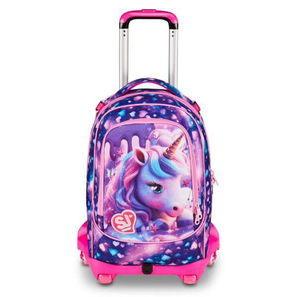 Trolley Scuola con Carrello Sganciabile SJ Gang 8 Ruote PIXIE UNICORN su linait