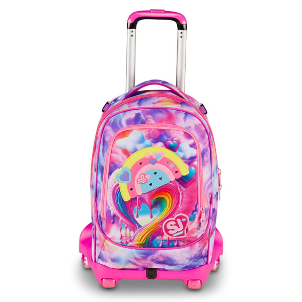 Trolley Scuola con Carrello Sganciabile SJ Gang 8 Ruote JOYFUL PINS GIRL su linait