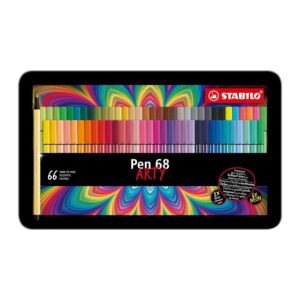 Pennarelli Stabilo PEN 68 Arty astuccio in Metallo confezione 66 colori su linait