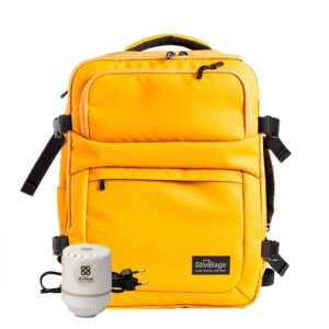 Zaino AIRMAX 2 in Tessuto Gommato Antipioggia 40x30x20 cm Giallo su linait