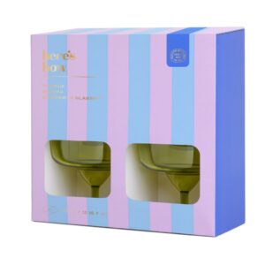 The Rue Riviera Margarita Glasses Set 4 Bicchieri Verde Oliva