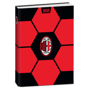 Diario Milan 2026/27 Datato 12 Mesi 13.5x18.5 cm Copertina Imbottita Football Nero su linait