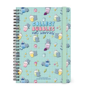 Agenda 16 Mesi Settimanale Spiralata Legami Large Con Notebook 2026/2027 Kitty Bubble Tea su linait