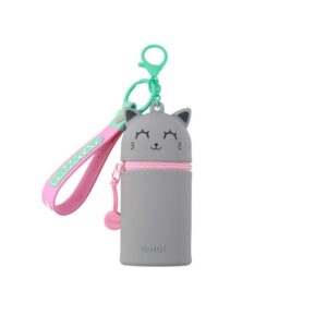 Portamonete con Portachiavi Mini Kawaii Grey Cat