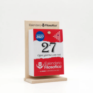 In Tempo Calendario Filosofico Giornaliero 2027 con Supporto in Legno Formato A6 10x14cm su linait