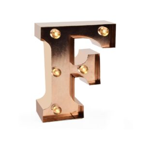 Mini Lettera Decorativa Luminosa Gold Rose F su linait