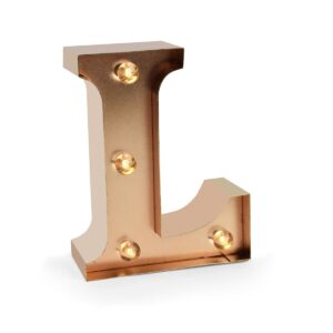 Mini Lettera Decorativa Luminosa Gold Rose L su linait