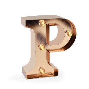 Mini Lettera Decorativa Luminosa Gold Rose P su linait