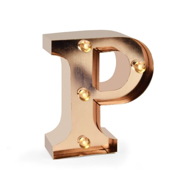 Mini Lettera Decorativa Luminosa Gold Rose P su linait