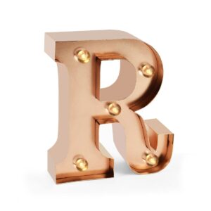 Mini Lettera Decorativa Luminosa Gold Rose R su linait