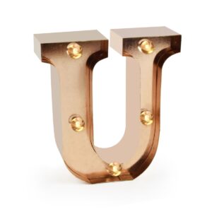 Mini Lettera Decorativa Luminosa Gold Rose U su linait