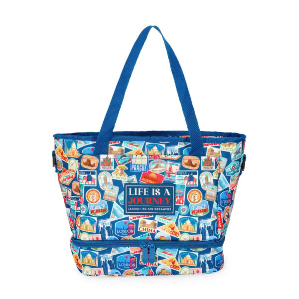 Borsa Termica Porta Pranzo con Tracolla Travel Stickers su linait