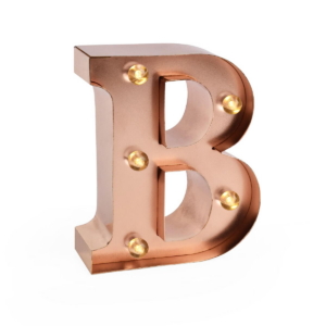 Mini Lettera Decorativa Luminosa Gold Rose B su linait