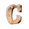 Mini Lettera Decorativa Luminosa Gold Rose C su linait