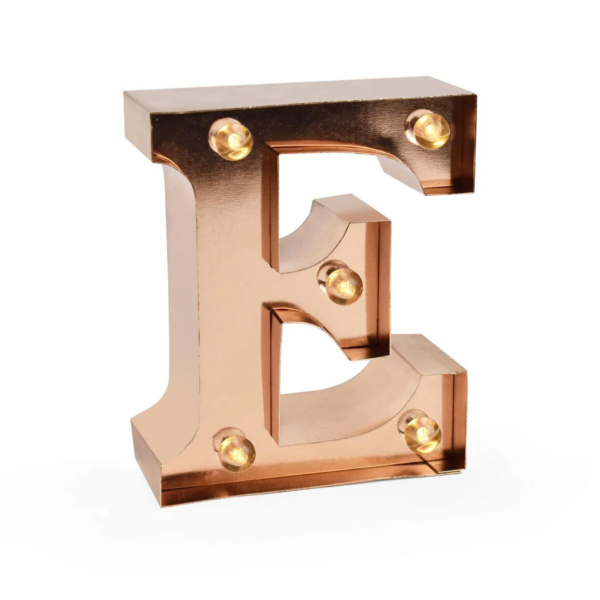 Mini Lettera Decorativa Luminosa Gold Rose E su linait