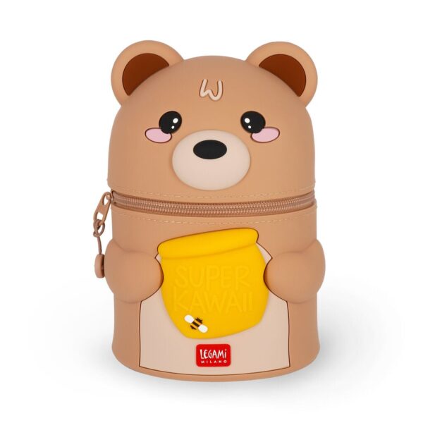 Portapenne da Tavolo Super Kawaii in morbido silicone Kawaii Teddy su linait