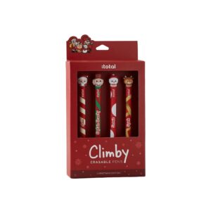 Set 4 Penne Cancellabili Climby XMAS Inchiostro Rosso